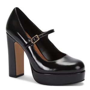 KURT GEIGER LONDON Regent Platform Mary Jane Black leather Courts 7.5 BRAND NEW!